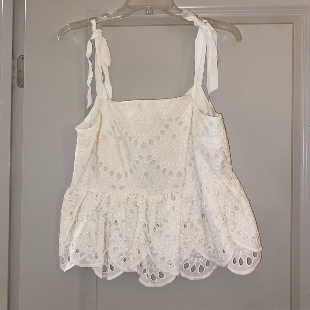 J. crew peplum eyelet tank. Size 8 petite.
